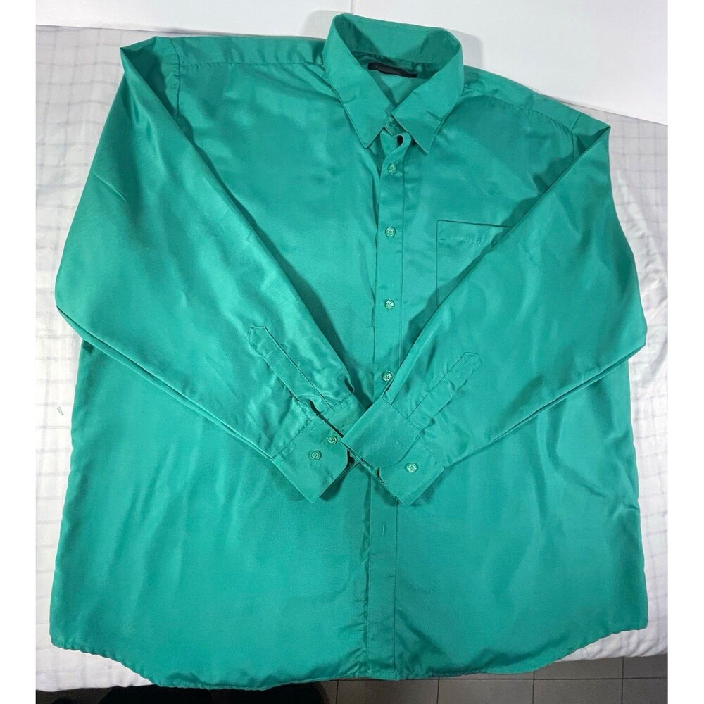 Vittorino Signature Collection Men's XL Long Sleeve Button Down Shirt Teal Green